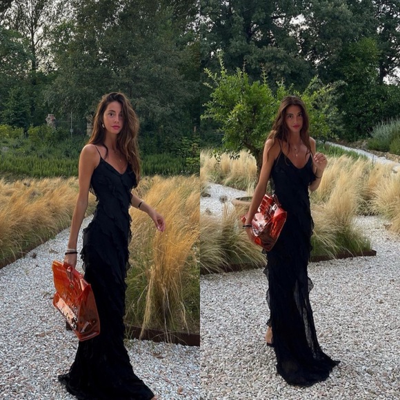 Rat and Boa Selena black ruffle maxi dress Size XXL NEW!...